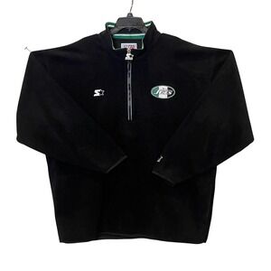 Vtg 90s NFL Starter Pro Line New‎ York NY Jets Fleece Pullover XXL 1/4 Zip